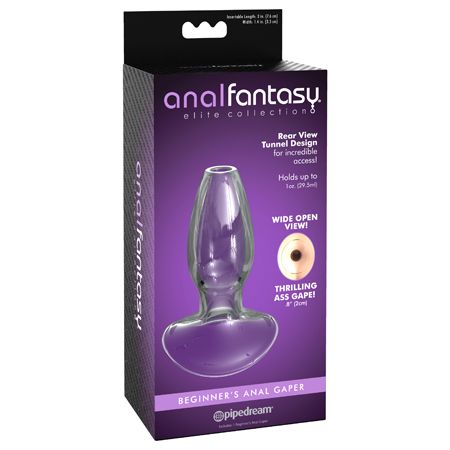 Pipedream Anal Fantasy Elite Collection Beginner&#39;s Anal Gaper Glass Tunnel Plug Clear