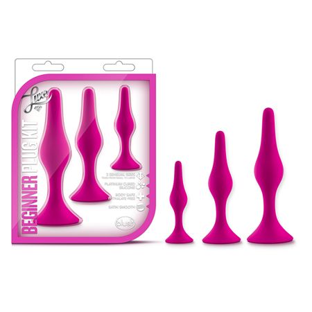 Blush Luxe 3-Piece Silicone Beginner Plug Kit Pink