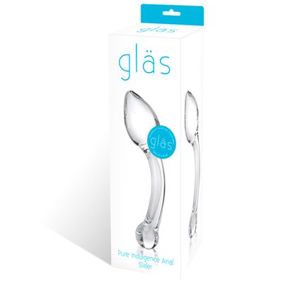 Glas 8 in. Pure Indulgence Anal Slider Prostate Stimulating Glass Dildo