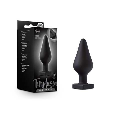 Blush Temptasia &#39;Fuck Me&#39; Silicone Anal Plug with Heart-Shaped Base Black