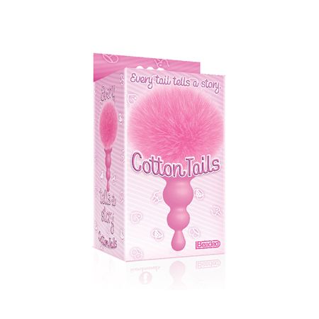 The 9&#39;s Cottontails Silicone Bunny Tail Butt Plug Beaded Pink