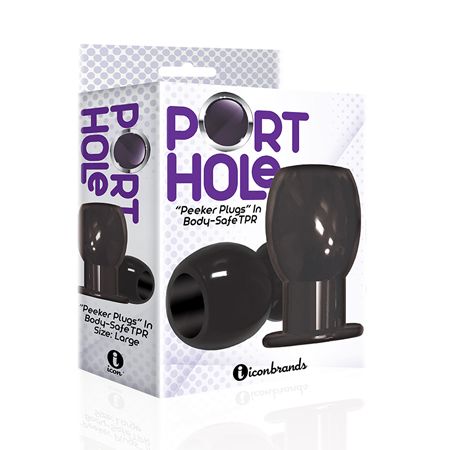 The 9&#39;s Port Hole Hollow Butt Plug Black