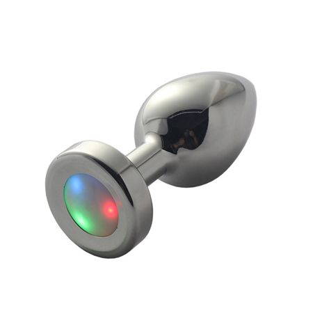 Ple&#39;sur 3-Setting LED Light-Up Metal Anal Plug Small