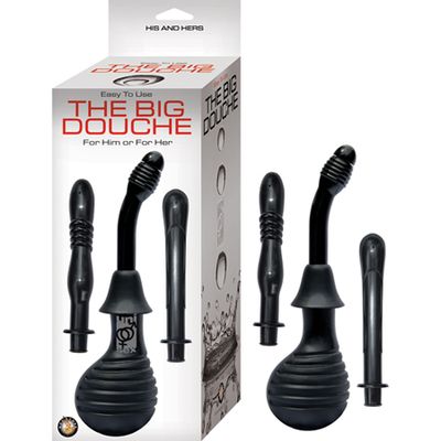 The Big Douche For Vaginal &amp; Anal Use With 3 Unique Attachments (Black)
