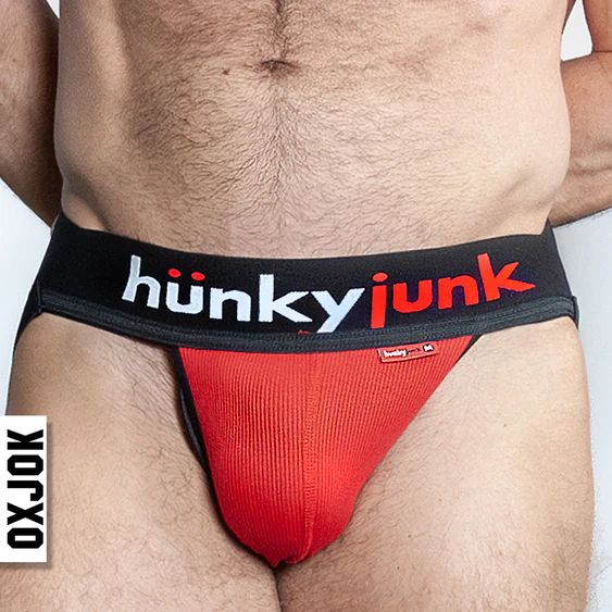 Oxballs Hunker Comfy-Pouch Slider-Strap Jock Red Hot