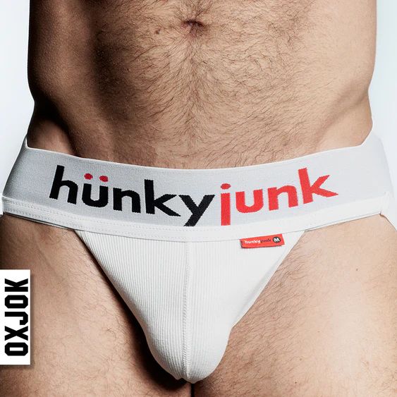 Oxballs Hunker Comfy-Pouch Slider-Strap Jock White Snow