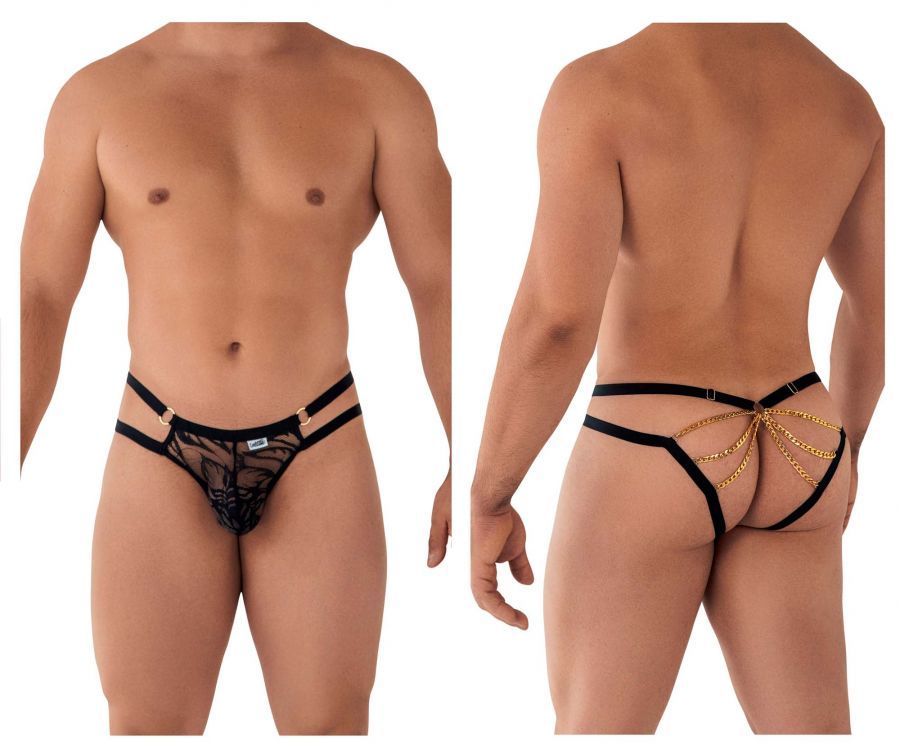  Lace and Chain Bikini , Color: Black, Size: S/M