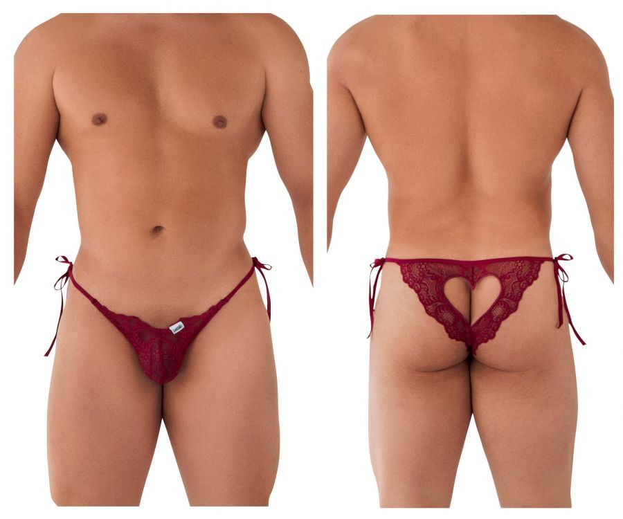  Lace Heart Bikini , Color: Burgundy, Size: S/M