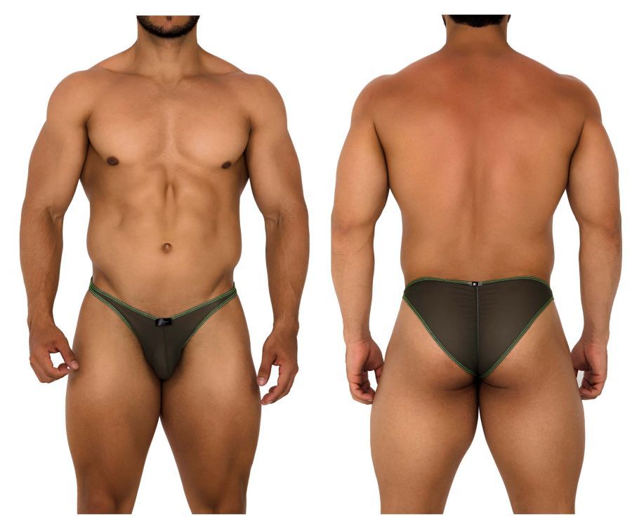  Tulle Mesh Bikini , Color: Green, Size: M