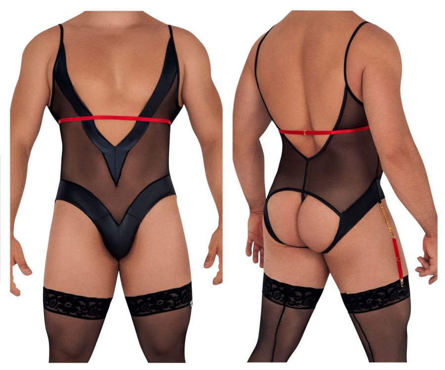  Mesh Bodysuit , Color: Black, Size: S/M