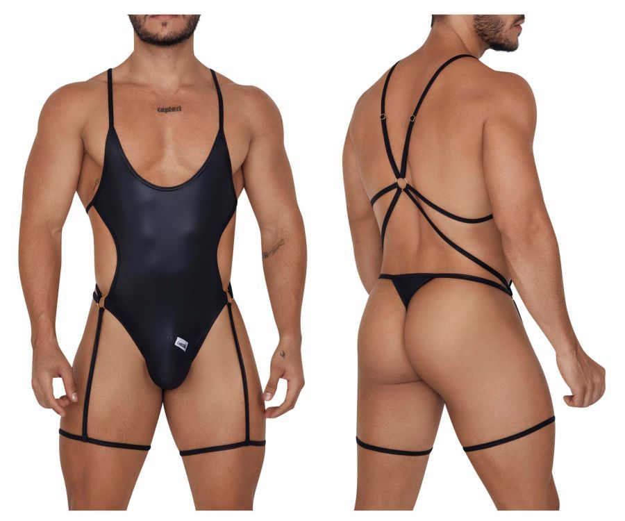  Garter Bodysuit , Color: Black, Size: S/M