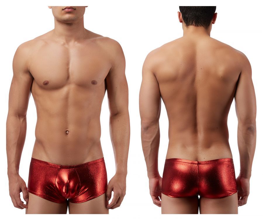  Heavy Metal Mini Short Boxer Briefs , Color: Red, Size: L