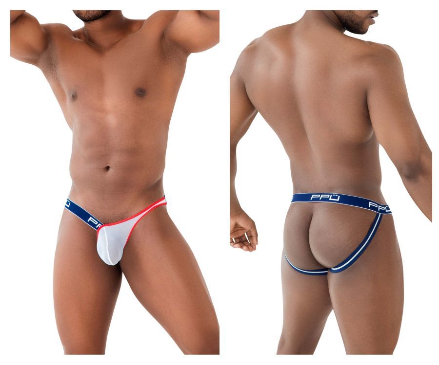  One Side Mesh Jockstrap , Color: Blue, Size: S