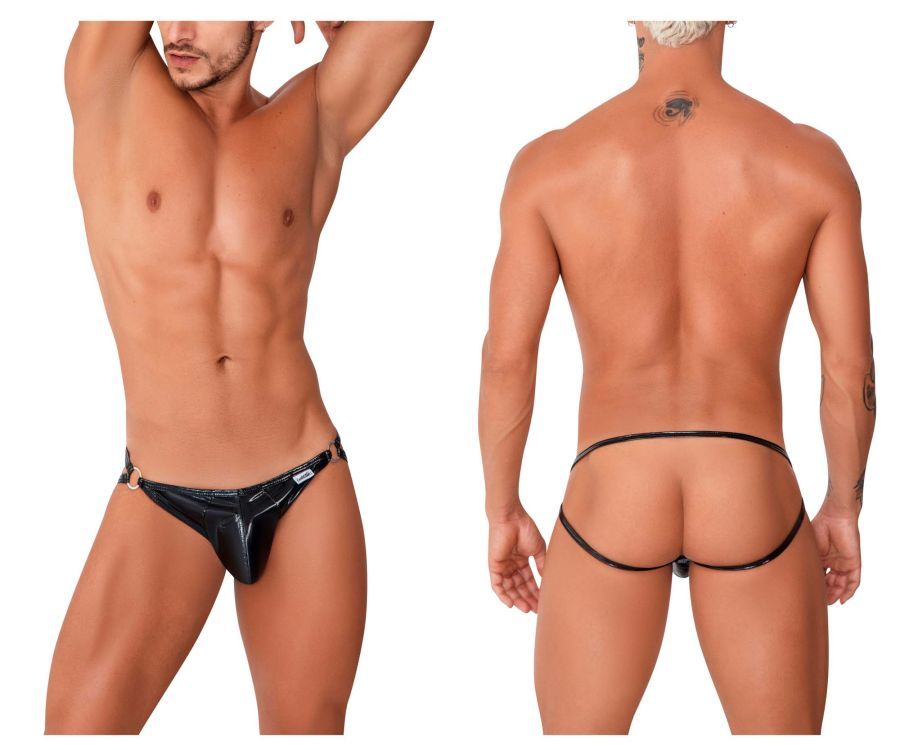  Gloss Jockstrap , Color: Black, Size: S/M