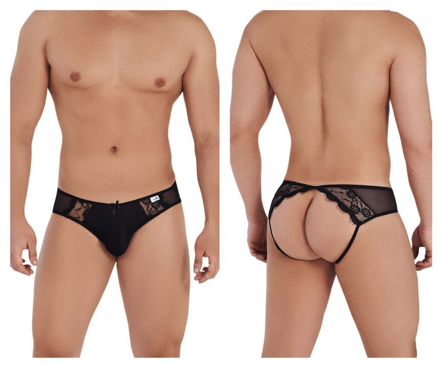  Lace Jockstrap , Color: Black, Size: S/M