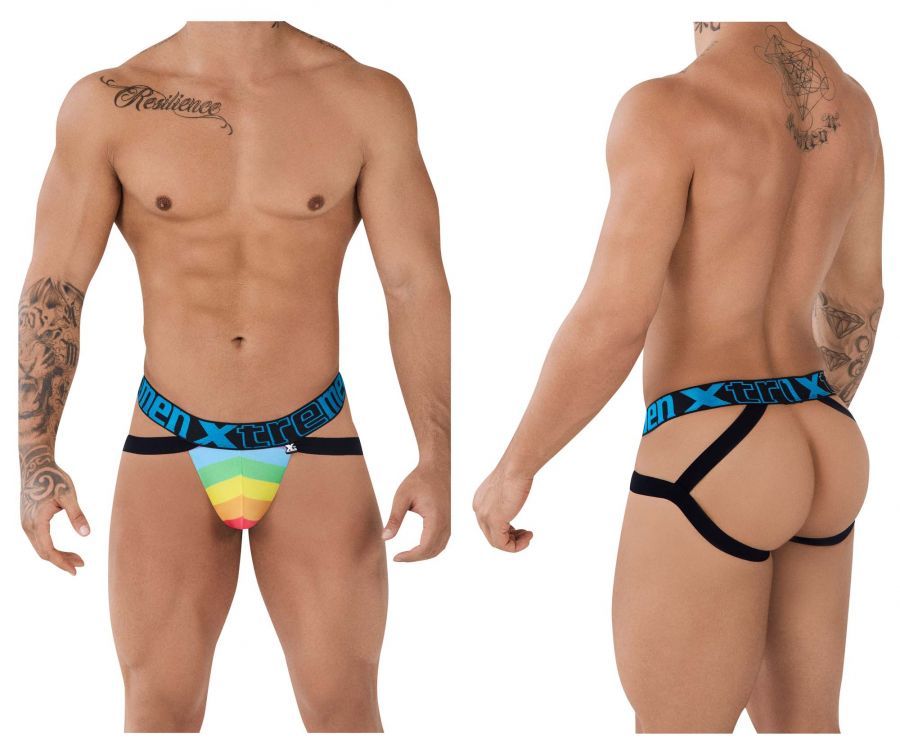  Microfiber Pride Jockstrap , Color: Blue, Size: L