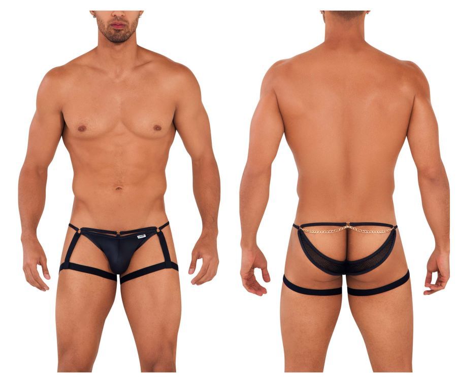  Garter Jockstrap , Color: Black, Size: S/M