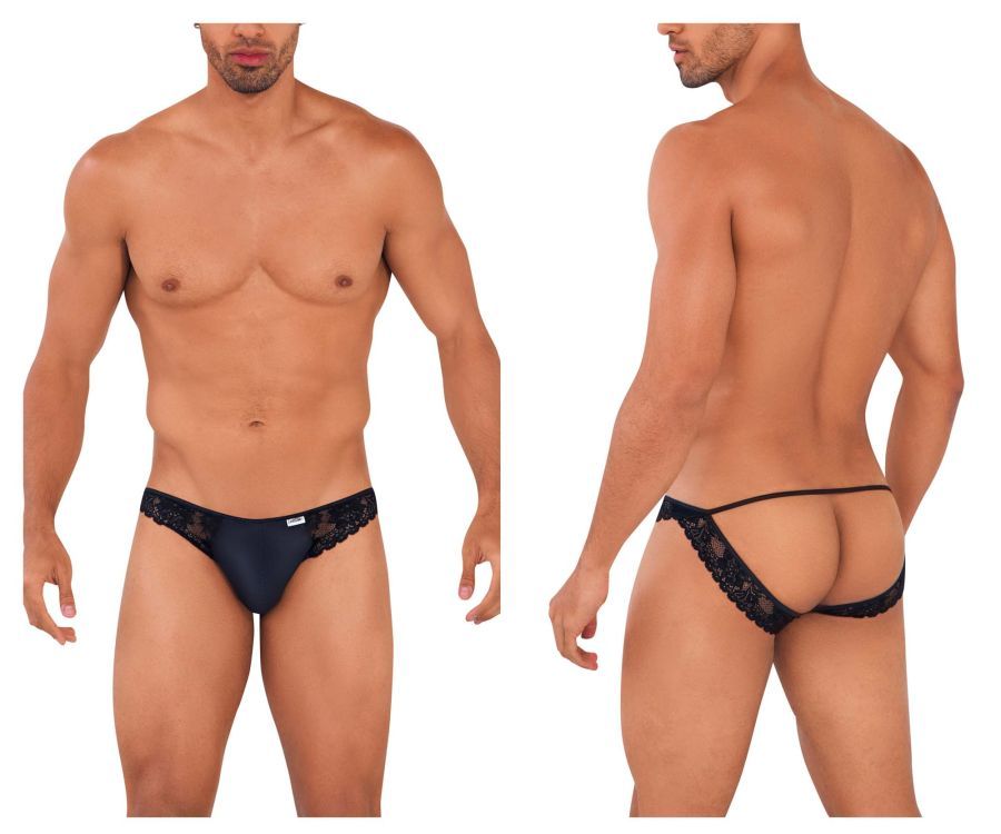  Lace Jockstrap , Color: Black, Size: S/M
