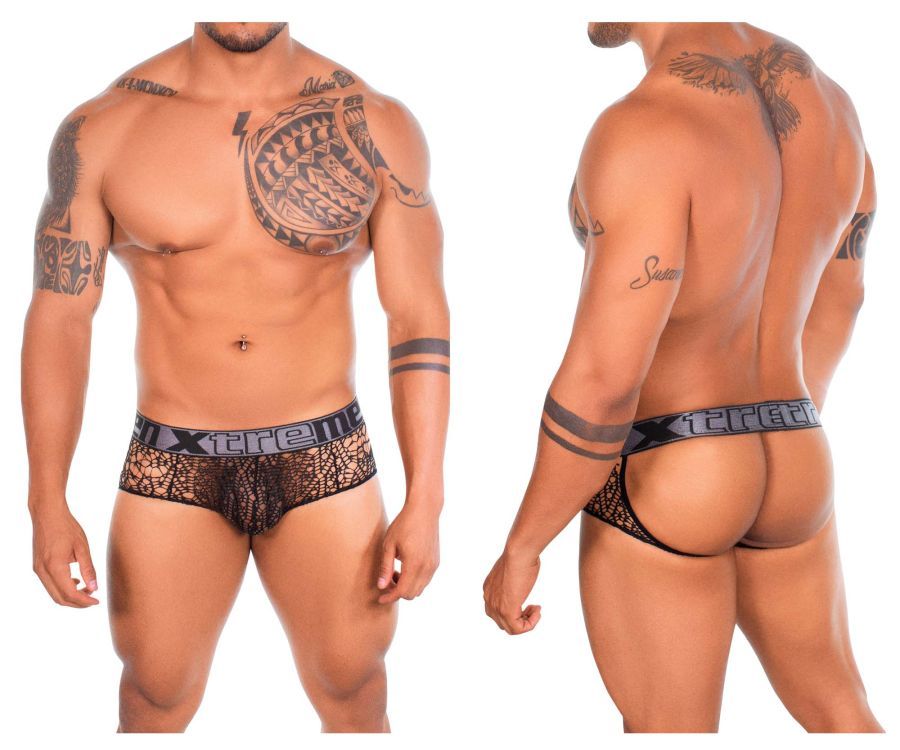  Lace Jockstrap , Color: Black, Size: XL