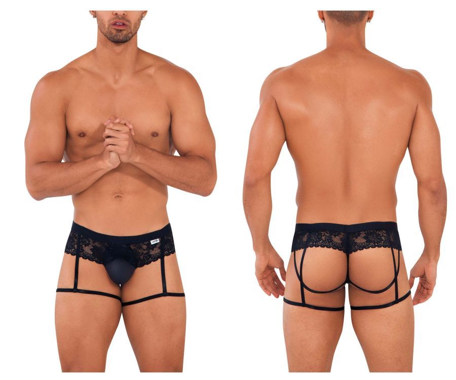 Lace Garther Jockstrap , Color: Black, Size: S/M