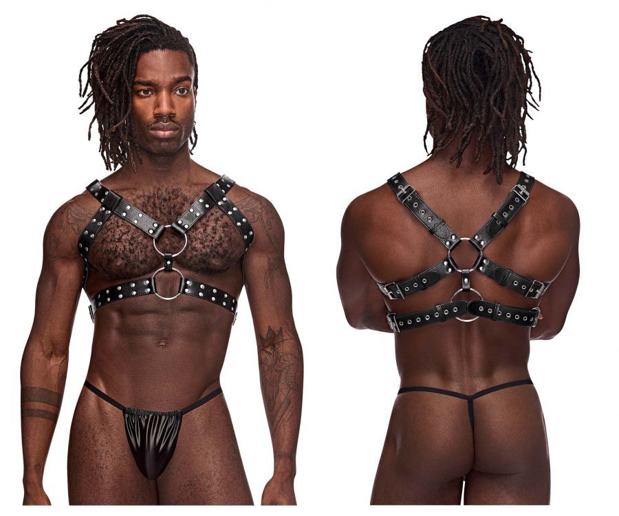  Leather Gemini Harness , Color: Black, Size: Only Size
