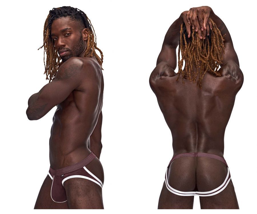  Sport Mesh Jock , Color: Burgundy, Size: L/XL