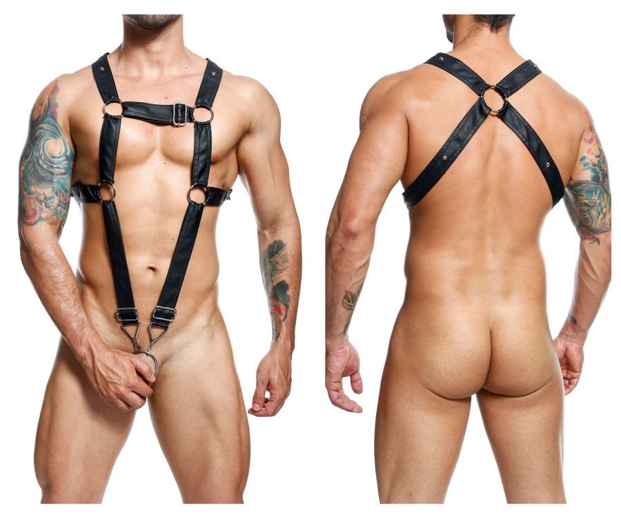  DNGEON Cross Cockring Harness , Color: Black, Size: Only Size
