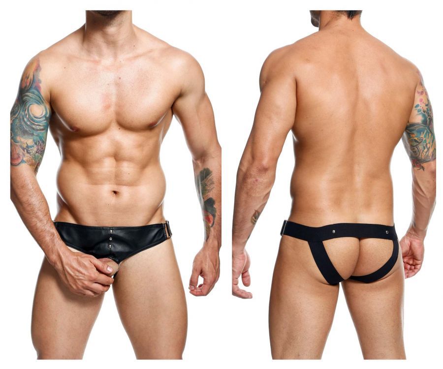  DNGEON Cockring Jockstrap , Color: Black, Size: Only Size