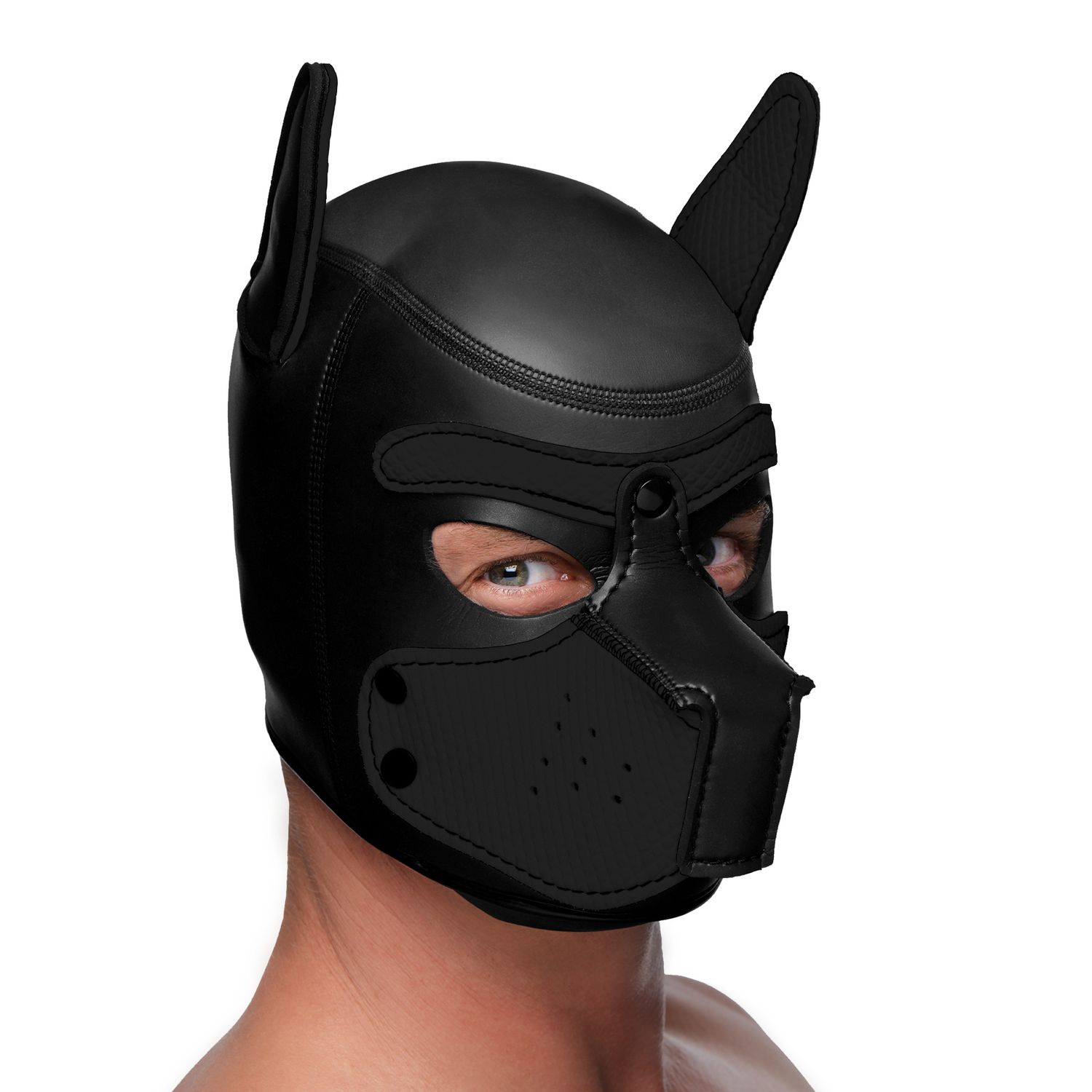 Spike Neoprene Puppy Hood, Color: Black