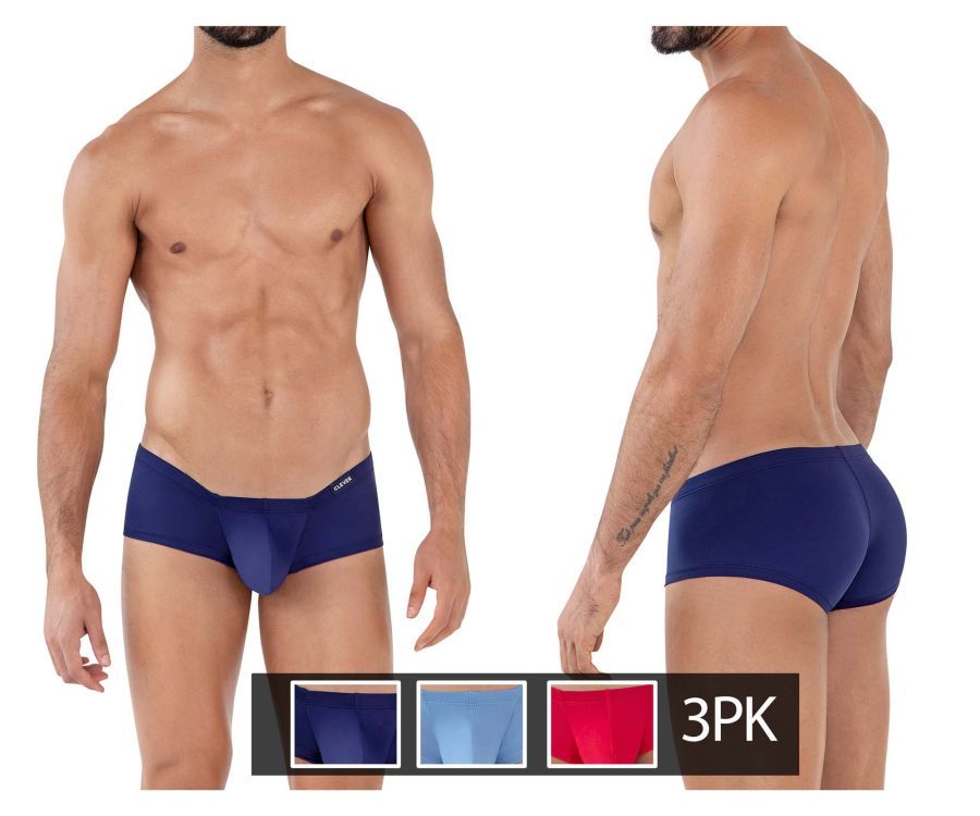  3PK Australian Latin Trunks , Color: Red-Blue-Dark Blue, Size: XL