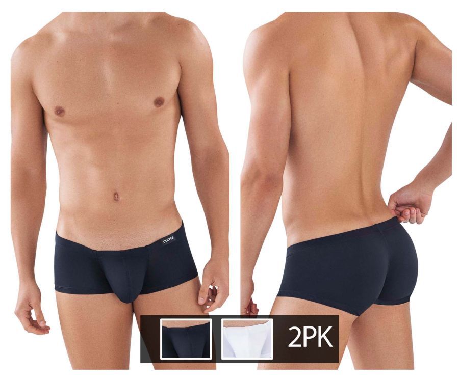  2PK Australian Trunks , Color: Black-White, Size: S