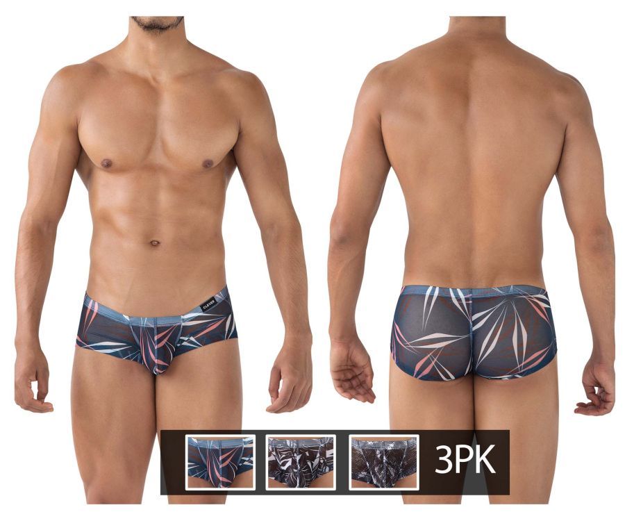  3PK Australian Latin Trunks , Color: Blue-Black-Black, Size: M