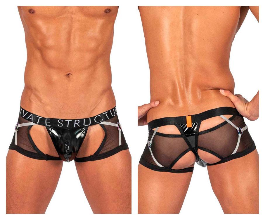  Alpha Low Waist Harness Trunks , Color: Black, Size: S