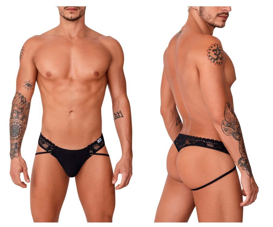  Lace Thongs , Color: Black, Size: S/M