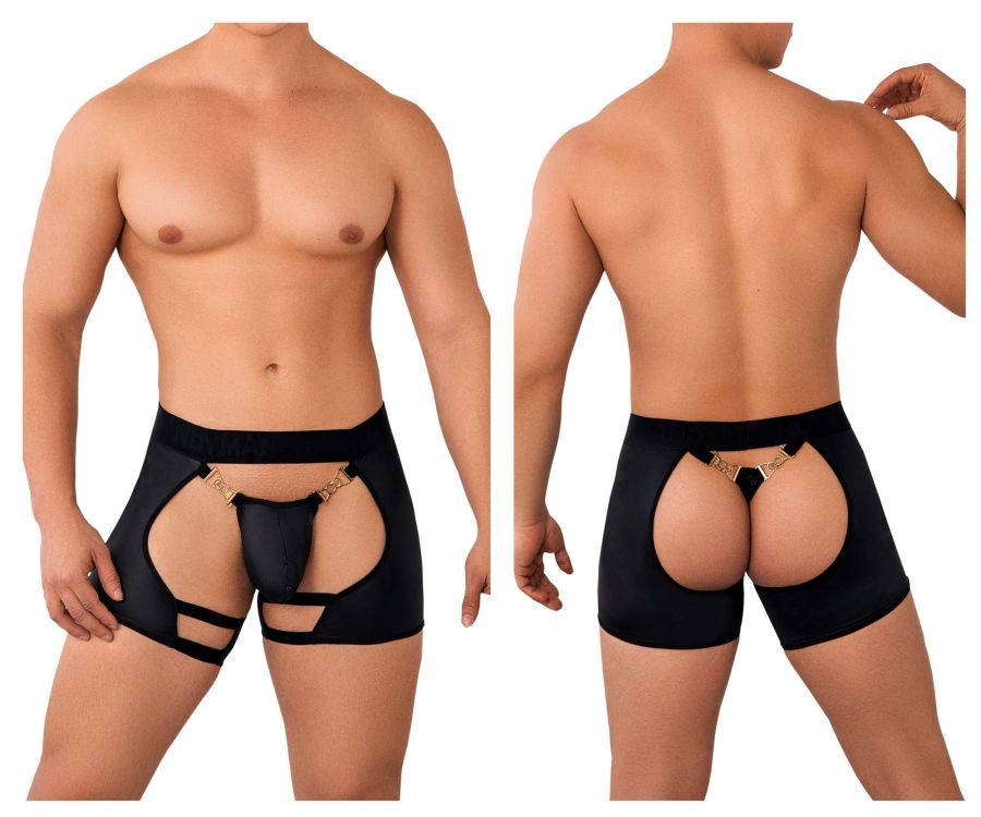  Chaps Thongs , Color: Black, Size: S/M