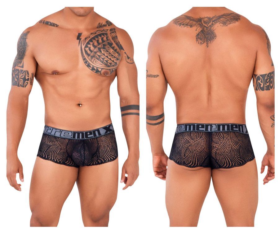  Lace Briefs , Color: Black, Size: XL