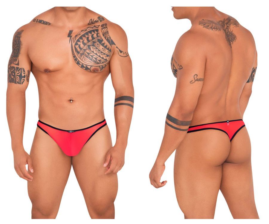  Mesh Thongs , Color: Red, Size: M