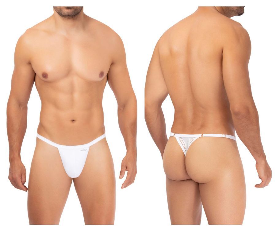  Microfiber Thongs , Color: White, Size: M