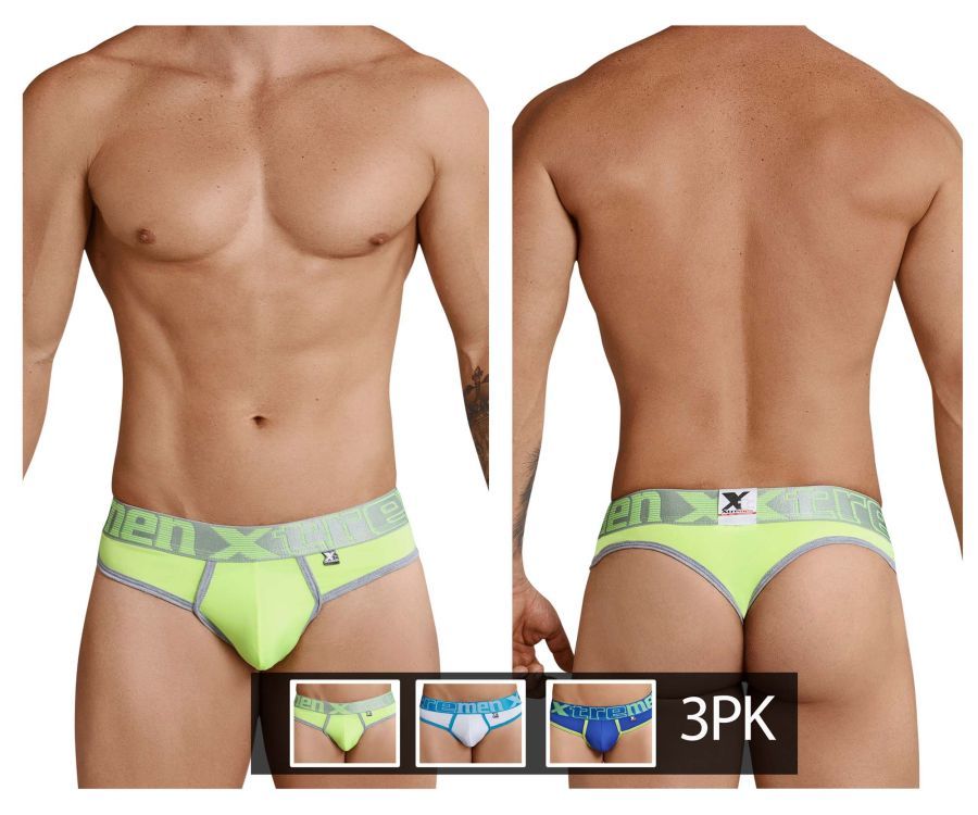  3PK Thongs , Color: Green-White-Blue, Size: L