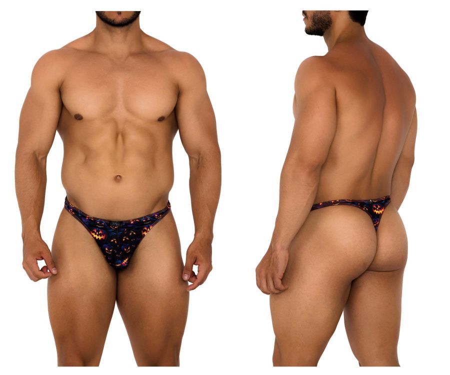  Printed Thongs , Color: Pumpkins, Size: S
