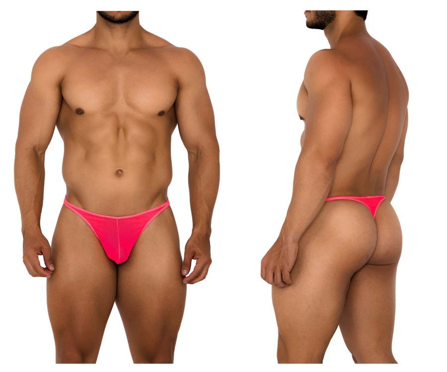 Tulle Mesh Thongs , Color: Pink, Size: S