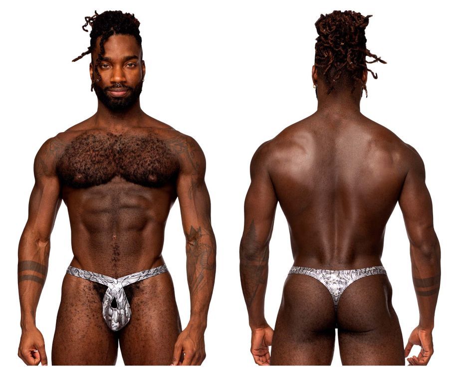  S-naked Criss Cross Thong , Color: Silver-Black, Size: L/XL