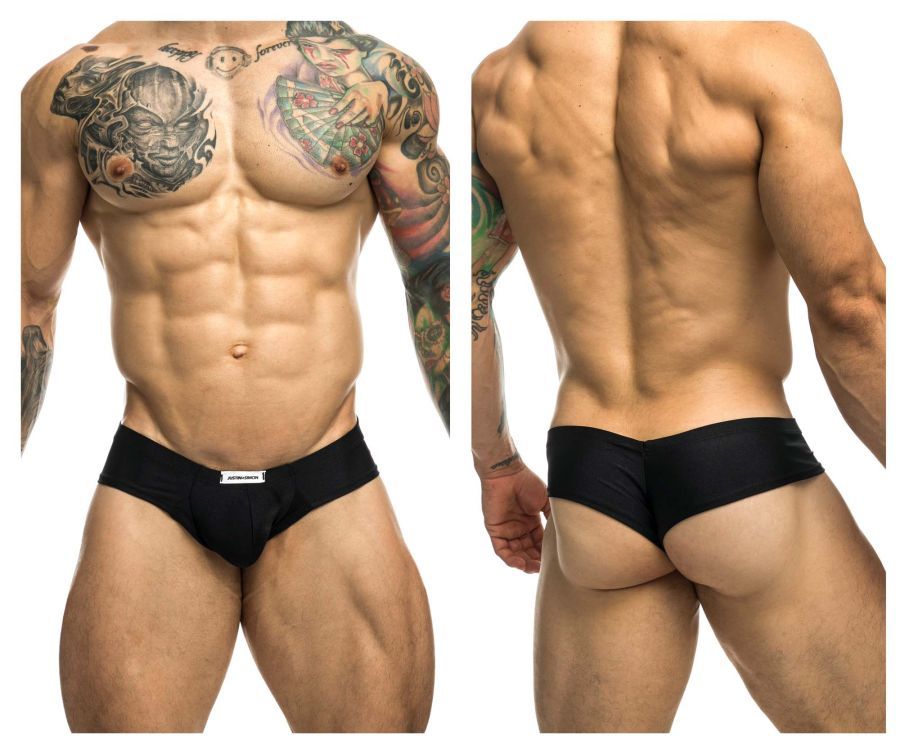  Cheek Briefs , Color: Black, Size: M