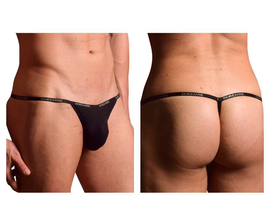  Ribbed Modal T-thong , Color: Black, Size: L