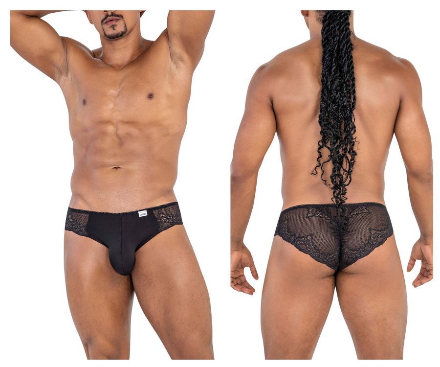  Lace Briefs , Color: Black, Size: S/M