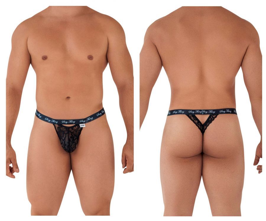  Sexy Thing Lace Thongs , Color: Black, Size: S/M