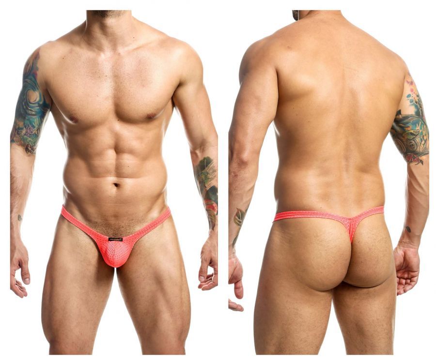  Holes Bulge Tanga , Color: Holes Coral, Size: M