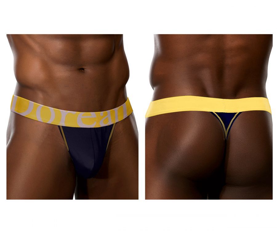  Micromodal Thong , Color: Navy Blue, Size: L