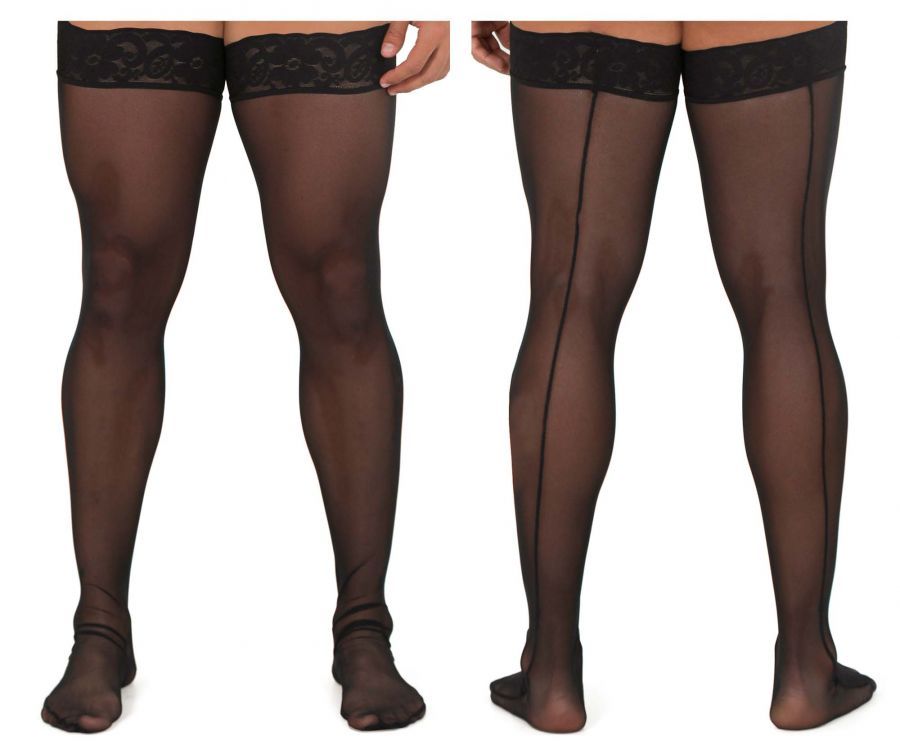  Mesh Thigh Highs , Color: Black, Size: Only Size
