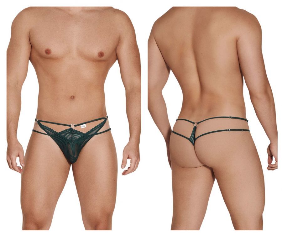  Double Thongs , Color: Hunter Green, Size: S/M